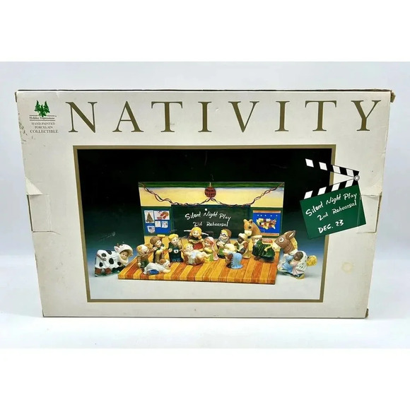 Holiday Expressions Silent Night Play 2nd Rehearsal Nativity Scene Set 12 Figure - Picture 10 of 10